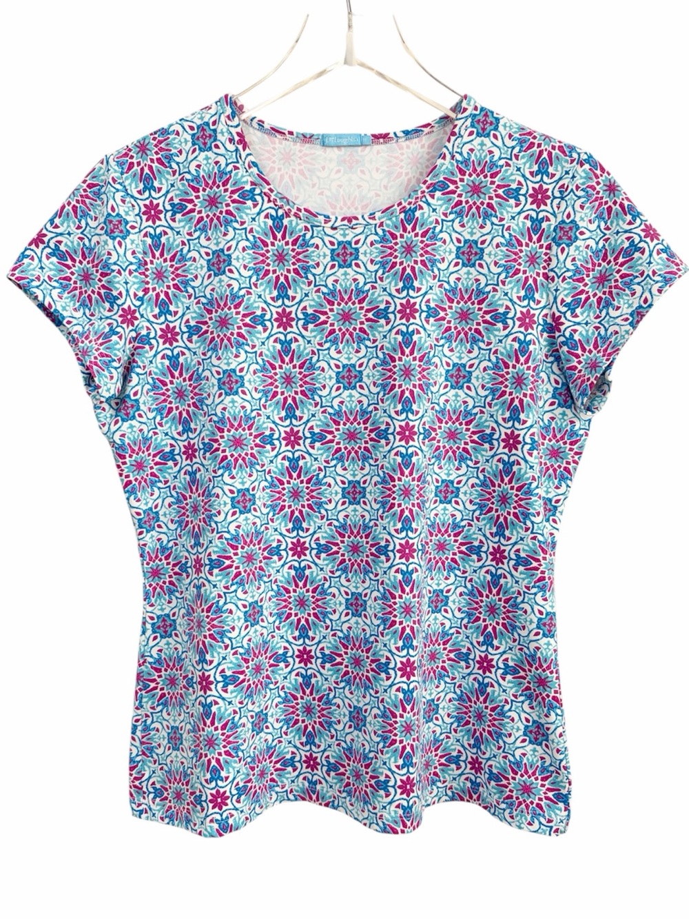 J. McLaughlin | Colorful Tile Art Print Catalina Cloth Short Sleeve Shirt